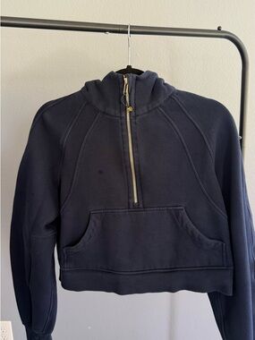 lululemon athletica navy half-zip crewneck sweatshirt
